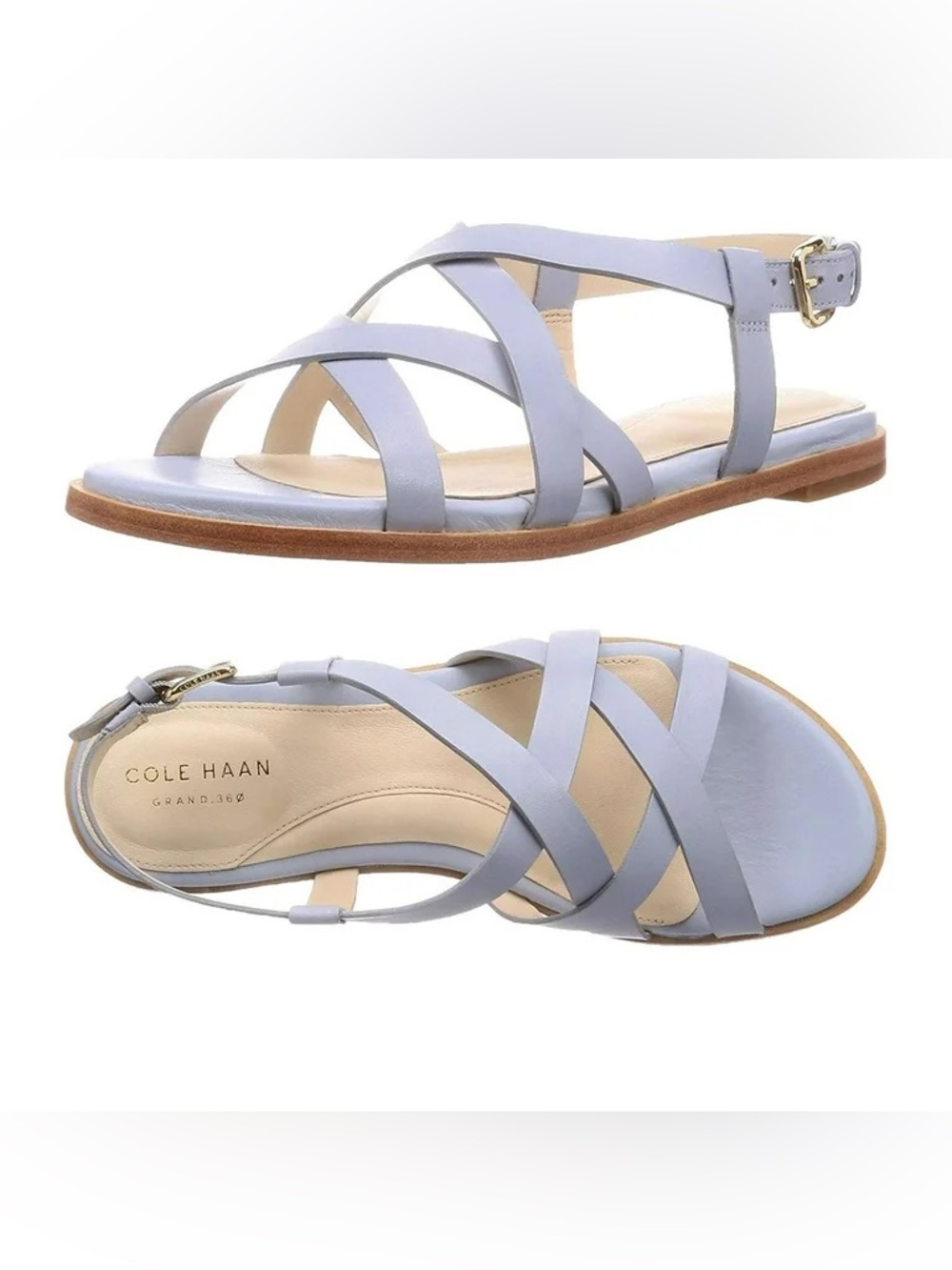 Cole Haan Analeigh Grand Strappy Sandals Blue Leather 7.5 NWOT